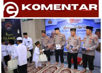 Wujud Peduli Sesama, Humas Polri Berikan Tali Asih Kepada 100 Anak Yatim pada Khatanan HUT Ke-74
