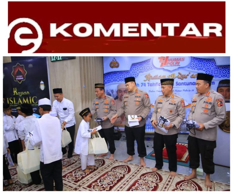 Wujud Peduli Sesama, Humas Polri Berikan Tali Asih Kepada 100 Anak Yatim pada Khatanan HUT Ke-74