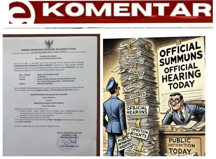 INAKOR: Sekda Manado Harus Hormati Panggilan Lembaga Negara dan Tidak Boleh Entengkan Sidang Komisi Informasi