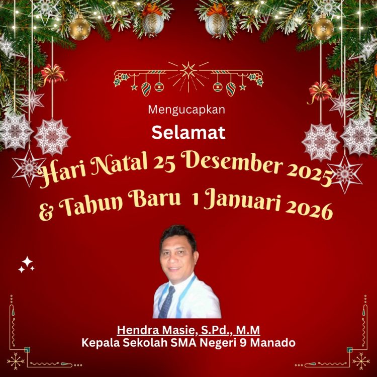 Iklan ucapan selamat natal dan tahun Baru 2026