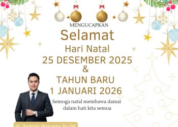 Iklan ucapan selamat natal dan tahun Baru 2026