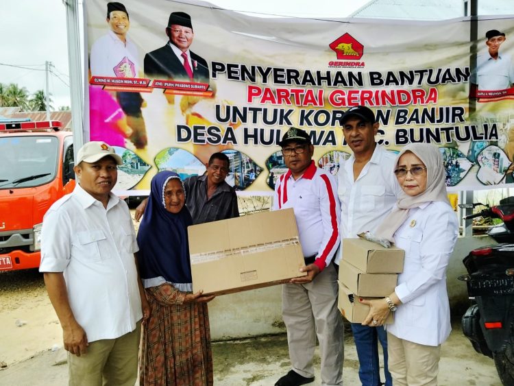Gerindra Provinsi Gorontalo Tunjukkan Politik Kemanusiaan, Salurkan Bantuan untuk Korban Banjir Hulawa