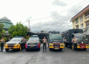 Ditsamapta Polda Sulut Kirim Peralatan dan Kendaraan Penanggulangan Dampak Bencana ke Sitaro